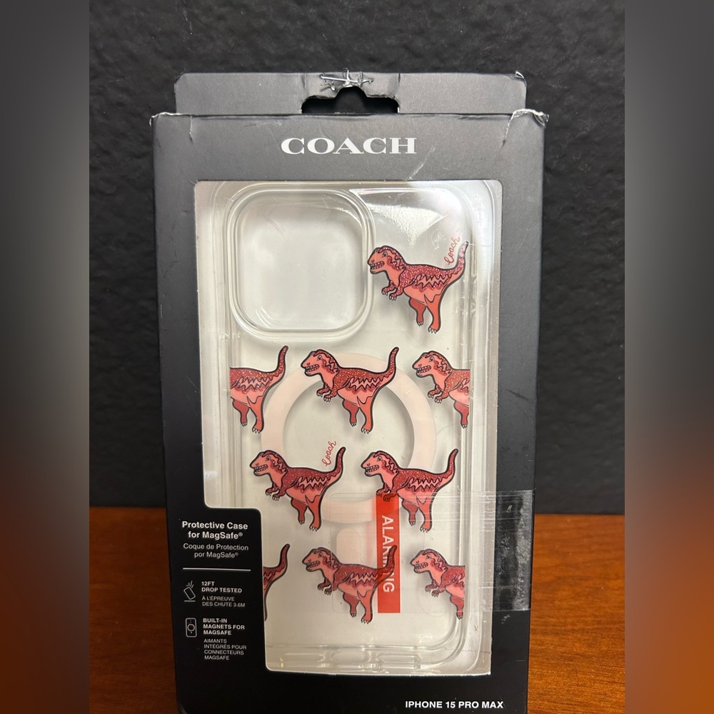 Coach Rexy Dinosaur Print IPhone 15 Pro Max Protective MagSafe Case NIB